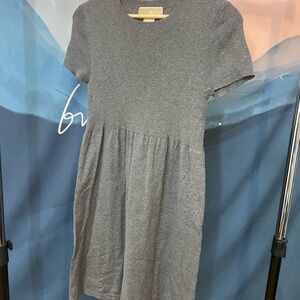 Michael Kors Charcoal Gray Knit Short Sleeve Sweater Dress M